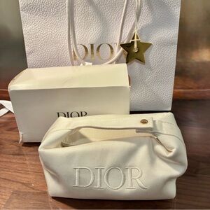 Dior White Cosmetic Bag